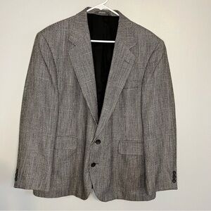 Hagger Imperial Mens Tweed Wool Two Button Blazer Suit Coat Long Gray Size 44S